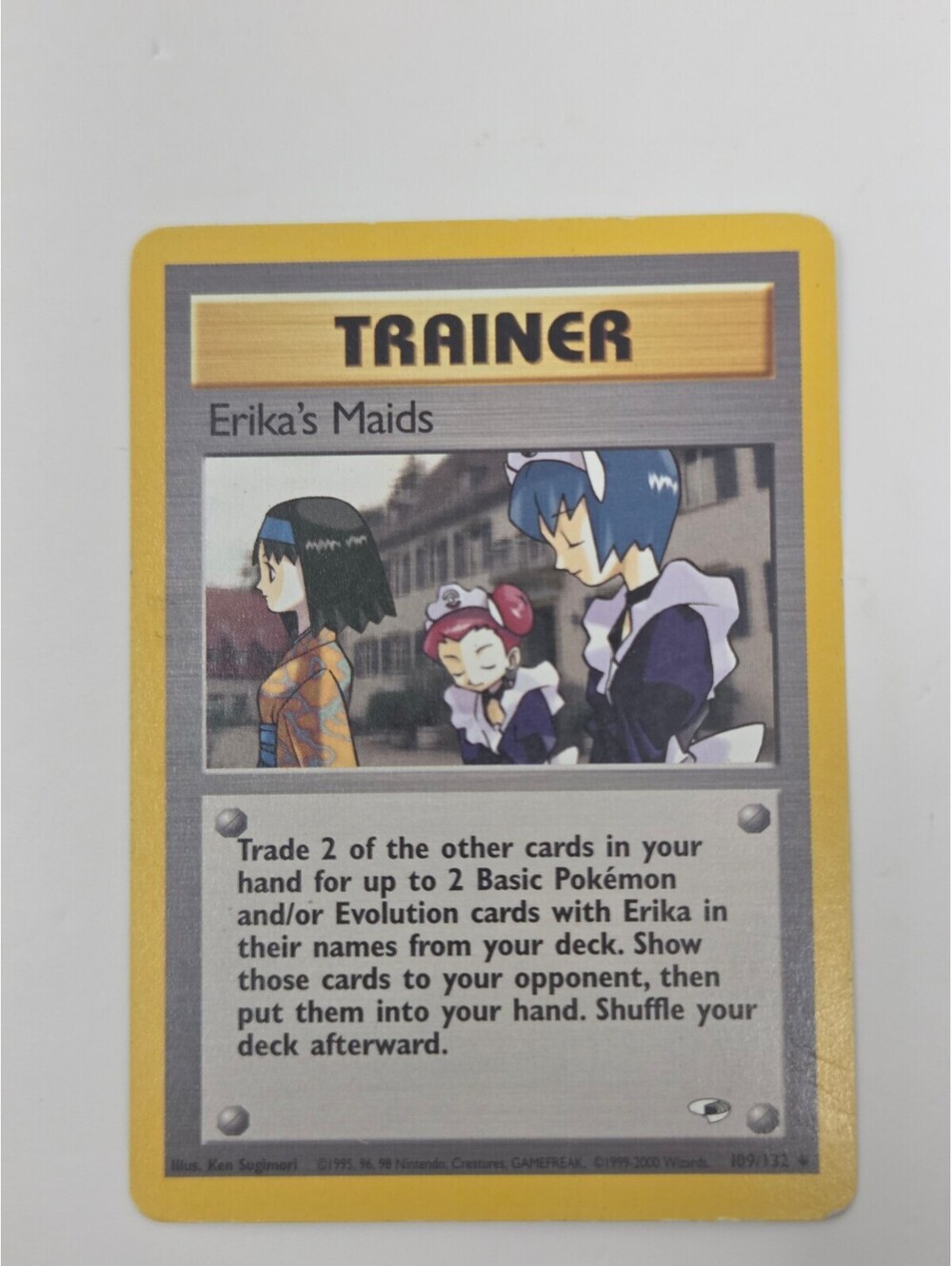 Pokémon Erika’s Maids 109/132 2000 Gym Heroes Trainer Card Ken Sugimori